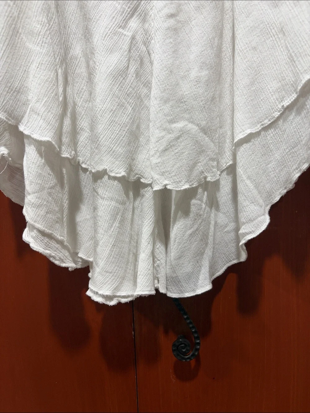 Free People White Ruffle Layered Tank